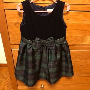 Navy & Green plaid dress 4t